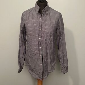 J. Crew Men's Gray Classic Geometric Long Sleeve Button Down Shirt